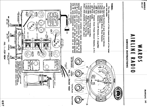 Airline 62-317 Ch= Belmont 787 Series A; Montgomery Ward & Co (ID = 2061622) Radio