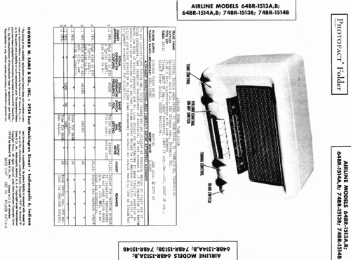 Airline 64BR-1514A Order= 62 C 1514 M; Montgomery Ward & Co (ID = 391451) Radio