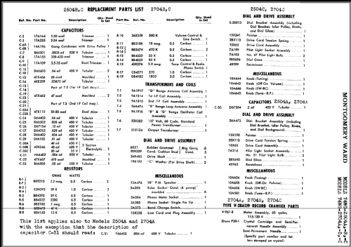 Airline 74WG-2504A Order= 62 A 2504 R; Montgomery Ward & Co (ID = 394015) Radio