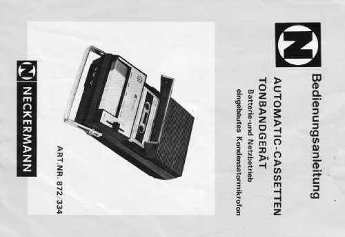 Automatic-Cassetten-Tonbandgerät Art. Nr. 872/334; Neckermann-Versand (ID = 1646507) R-Player