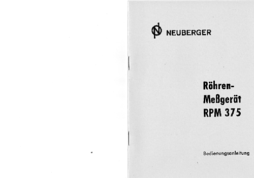 Röhrenmessplatz RPM375; Neuberger, Josef; (ID = 2072898) Equipment