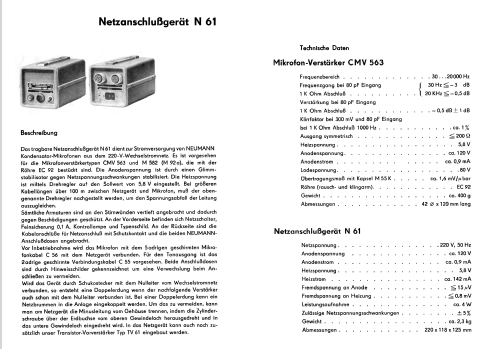 Mikrofonvorverstärker CMV563; Neumann & Co, Georg; (ID = 625431) Microphone/PU