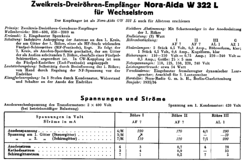 Aida W322L; Nora; Berlin (ID = 36184) Radio