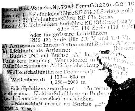 G3; Nora; Berlin (ID = 155857) Radio