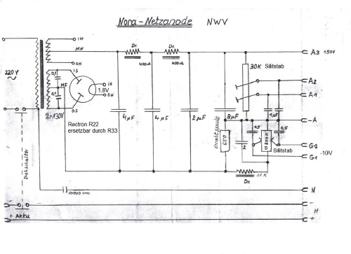 Anoden Netzanschlußgerät NWV; Nora; Berlin (ID = 2573884) Power-S