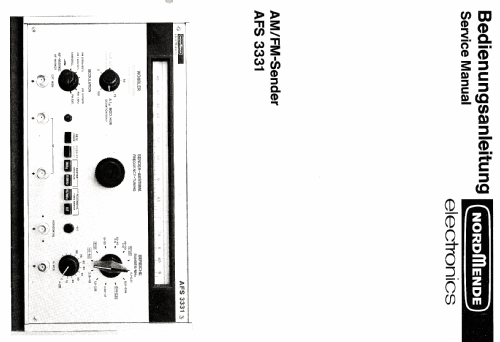 AM-FM-Meßsender AFS3331; Nordmende, (ID = 663055) Equipment