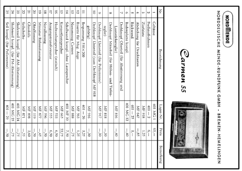 Carmen 55 Ch= 403; Nordmende, (ID = 654939) Radio