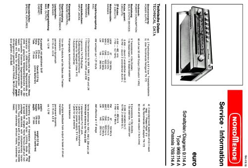 Euro 969.114A CH= 9.114A ; Nordmende, (ID = 666883) Radio