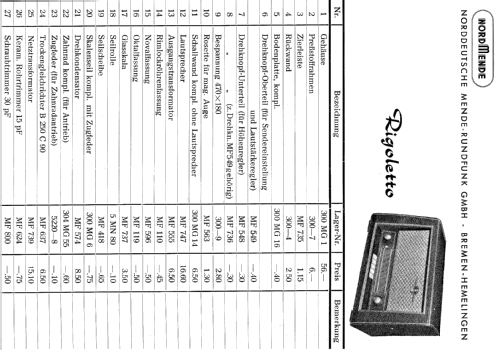 Rigoletto Ch= 300; Nordmende, (ID = 1014959) Radio