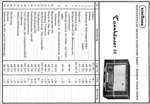 Tannhäuser 55 Ch= 412; Nordmende, (ID = 654881) Radio