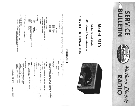 Baby Champ Rainbow 5110; Northern Electric Co (ID = 2571408) Radio