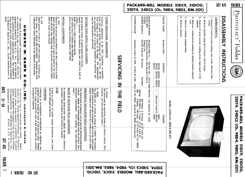 21DT4 Ch= 98D5; Packard Bell Co.; (ID = 918082) Television