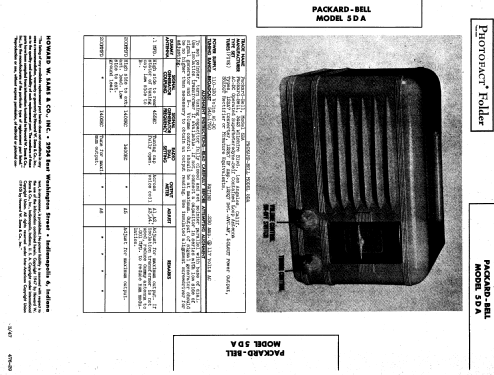 5DA Ch= V-2122; Packard Bell Co.; (ID = 827520) Radio