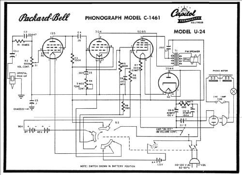 U-24 C-1461 Phonograph; Packard Bell Co.; (ID = 73671) Reg-Riprod