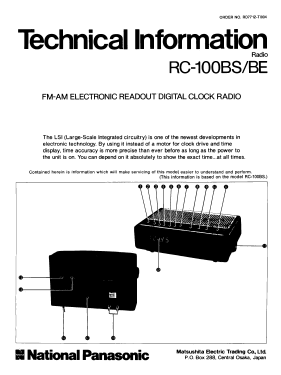 AM-FM Clock Radio RC-100BS; Panasonic, (ID = 2728567) Radio