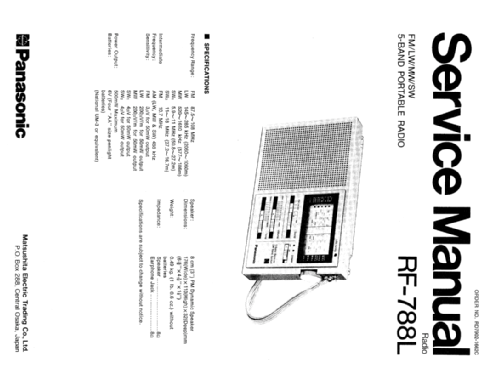 RF-788L; Panasonic, (ID = 1631174) Radio