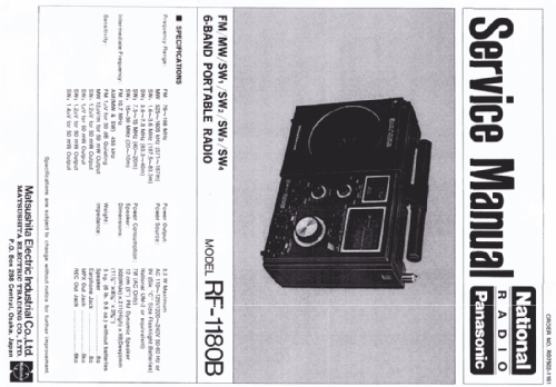 6 Band Receiver RF-1180B; Panasonic, (ID = 780969) Radio