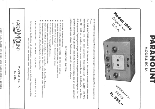 EC-1A; Paramount Radio (ID = 7331) Amateur-R