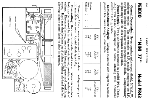 Mini 77 PR43; Perdio Electronics (ID = 770365) Radio