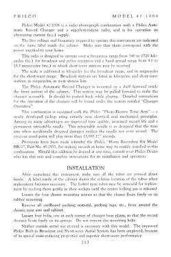 42-1008P Radio-Phonograph; Philco, Philadelphia (ID = 2913121) Radio