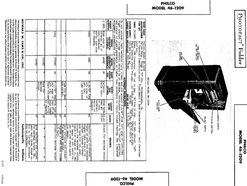 46-1209 Radio-Phonograph Code 121 and 122; Philco, Philadelphia (ID = 476500) Radio