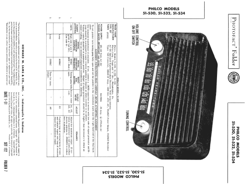 51-532 ; Philco, Philadelphia (ID = 1497401) Radio