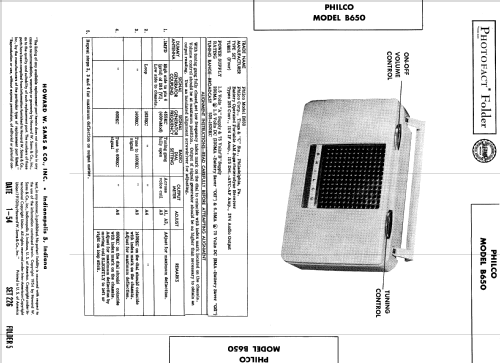 B650 ; Philco, Philadelphia (ID = 524147) Radio