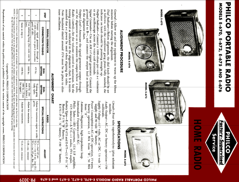 E-675 'Sportster' Code 124; Philco, Philadelphia (ID = 1821351) Radio