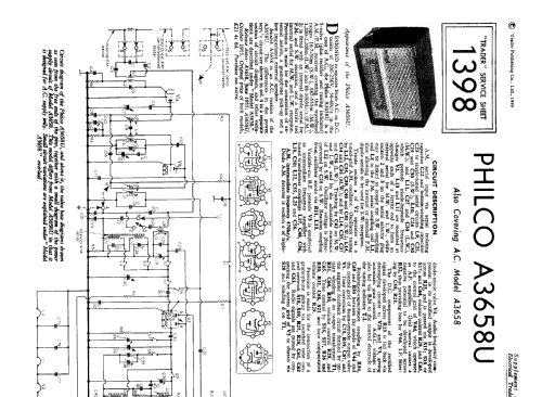 A3658U; Philco Radio & (ID = 2319244) Radio