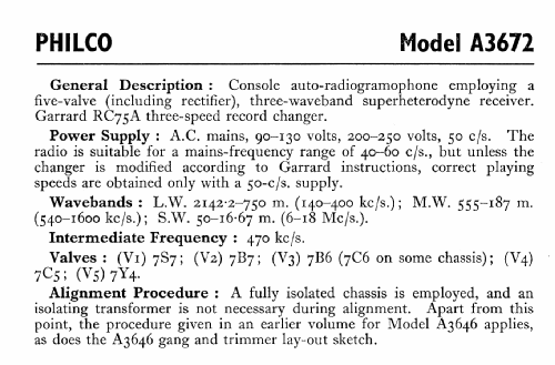A3672; Philco Radio & (ID = 556518) Radio