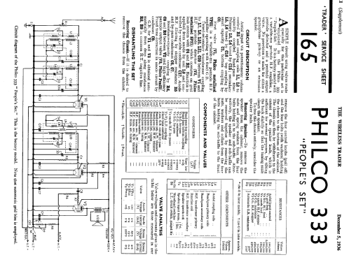 People´s Set 333; Philco Radio & (ID = 1033297) Radio