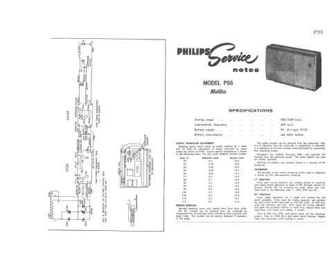 Malibu Transistor 7 PS6; Philips Australia (ID = 2748572) Radio