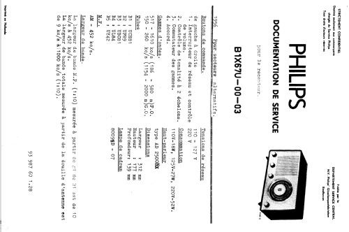 B1X67U /00 /03; Philips; Eindhoven (ID = 1614941) Radio