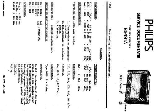 BS491A; Philips, Svenska AB, (ID = 1546914) Radio