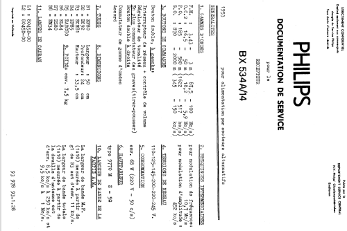 BX534A /12 /14 /50; Philips; Eindhoven (ID = 1641582) Radio