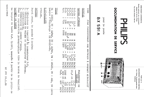 BX591A; Philips; Eindhoven (ID = 1517548) Radio