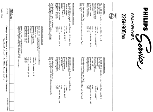 Entzerrer-Vorverstärker 22GH905 /00; Philips; Eindhoven (ID = 1867542) Ampl/Mixer