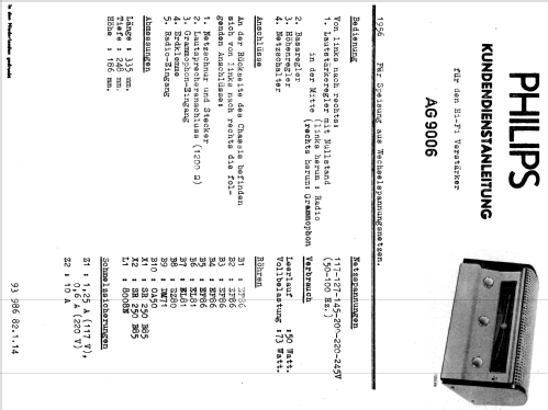 Hi-Fi Amplifier AG9006; Philips; Eindhoven (ID = 1346089) Verst/Mix