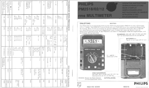 Digital Multimeter PM2518X; Philips; Eindhoven (ID = 527043) Equipment