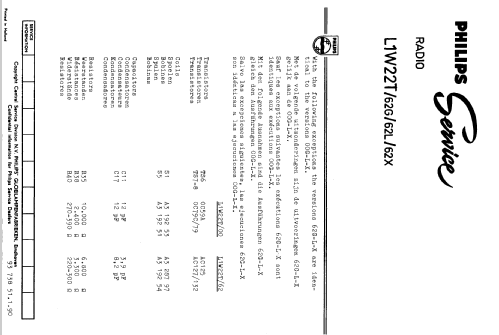 Nanette L1W22T /02G /02L /02X /62G /62L /62X /71G /71L /71X /82; Philips; Eindhoven (ID = 133925) Radio