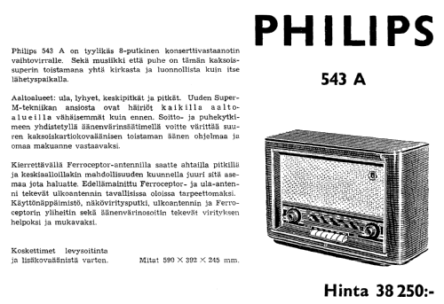 543A BSF543A; Philips Finland - (ID = 422976) Radio