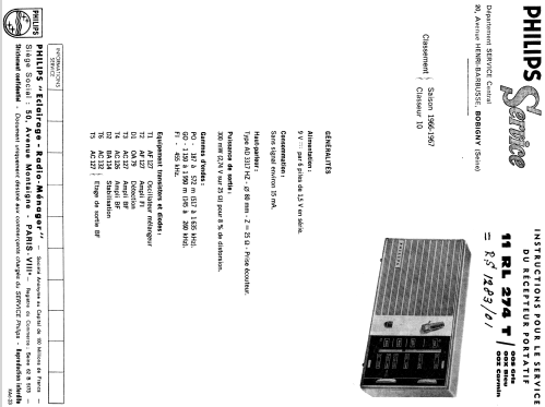 Ministor IV 11RL274T /00S /00X /00Z; Philips France; (ID = 1481963) Radio