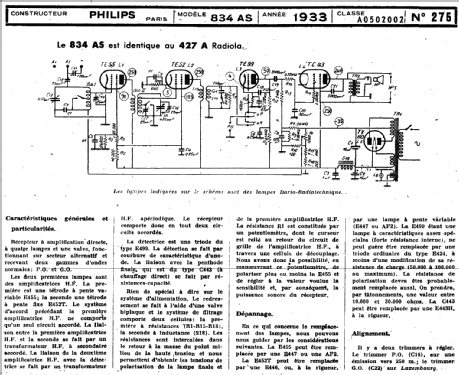 834AS; Philips France; (ID = 217829) Radio
