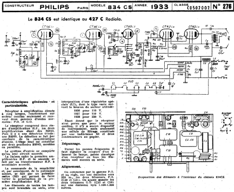 Super inductance 834CS; Philips France; (ID = 217827) Radio