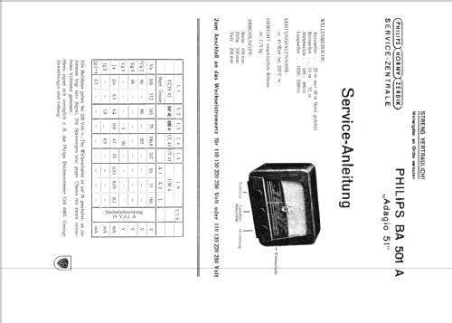 Adagio 51 BA501A; Philips - Österreich (ID = 769698) Radio