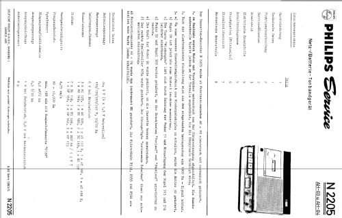 Cassetten-Recorder 2205 N2205; Philips - Österreich (ID = 443279) Sonido-V