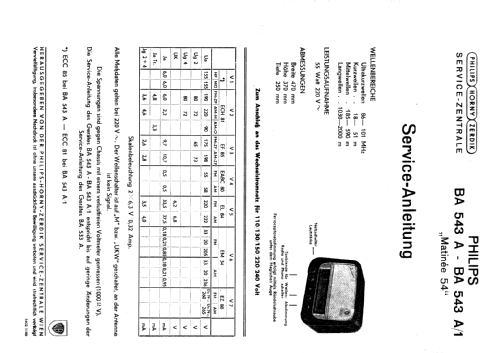 Matinée 54 BA543A/1; Philips - Österreich (ID = 657346) Radio