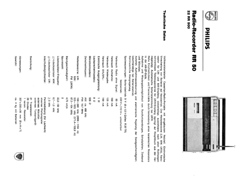 Radio-Recorder RR50 22RR500; Philips - Österreich (ID = 635025) Radio