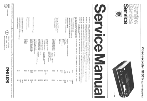 Video Cassette Recorder N1501 /00 /15 /19 /38 /43; Philips - Österreich (ID = 317309) R-Player
