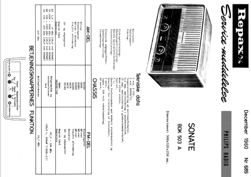 Sonate BDK 503 A; Philips Radio A/S; K (ID = 1546357) Radio